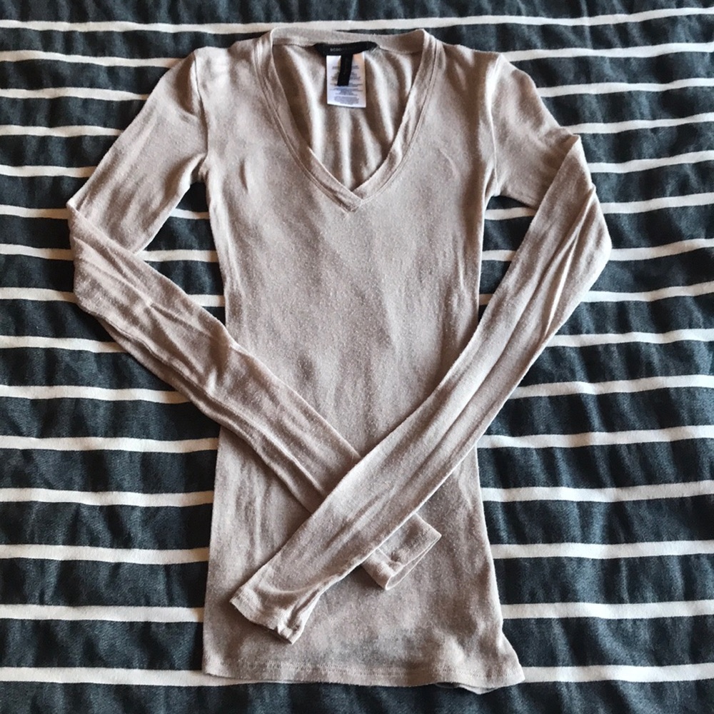 BCBG MaxAzria Beige Long Sleeve